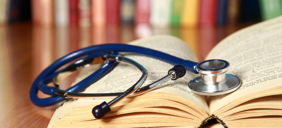 Medical student in a learning environment